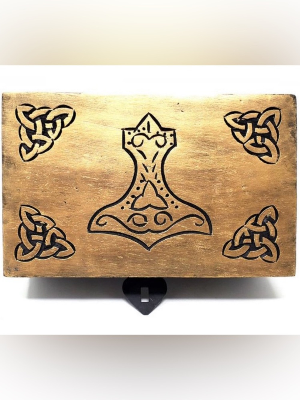 Norse Thors Hammer Tarot Box Viking Pagan Altar Keepsake Chest